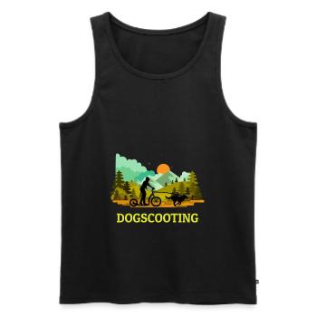 Dogscooting Bikejöring Zughundesport Design - Männer Premium Bio Tank Top - Schwarz - Vorne - Michal (187cm)