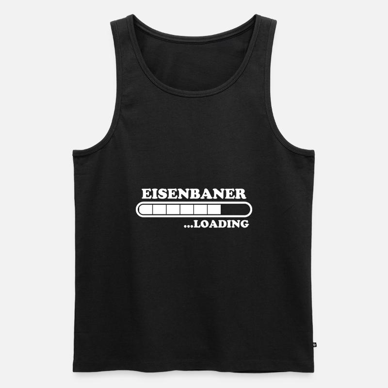 Eisenbahner Spruch Lokführer Eisenbahner Geschenk - Männer Premium Bio Tank Top - Schwarz