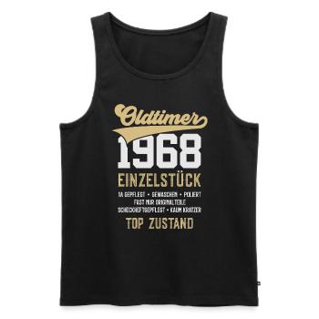 58. GEBURTSTAG OLDTIMER 1968 - Männer Premium Bio Tank Top - Schwarz - Vorne - AI Model Male 178 light (178cm)
