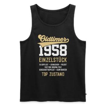 68. GEBURTSTAG OLDTIMER 1958 - Männer Premium Bio Tank Top - Schwarz - Vorne - AI Model Male 178 light (178cm)