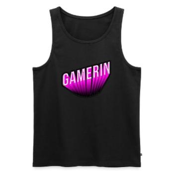 Gamerin 3D NEON PINK - Männer Premium Bio Tank Top - Schwarz - Vorne - Michal (187cm)