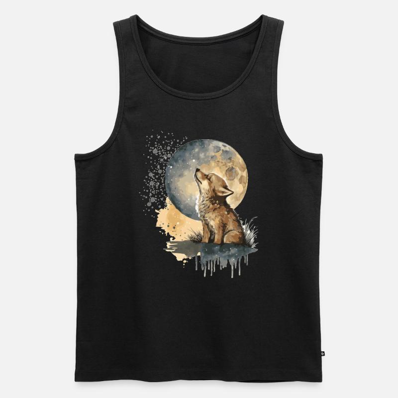 Cub Scout heult den Mond an - Männer Premium Bio Tank Top - Schwarz