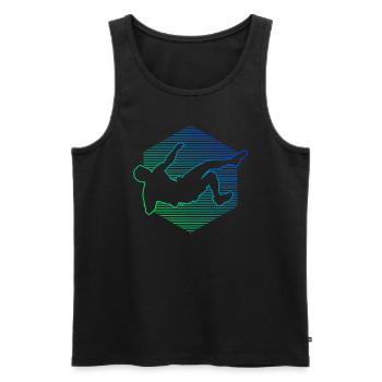 Climber Boulder, Bouldering, Climber Women - Men's Premium Organic Tank Top - black - Front - Michal (187cm)
