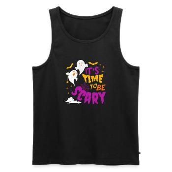 Time to be Scary Halloween Ghosts - Men's Premium Organic Tank Top - black - Front - AI Model Male 178 light (178cm)