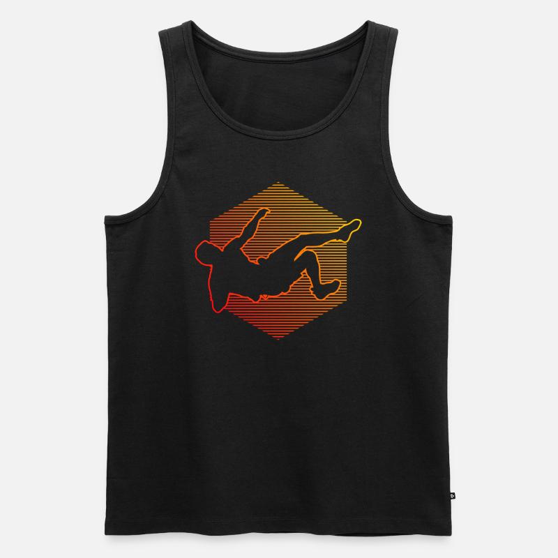 Kletterer Damen Climbing Climber Herren - Männer Premium Bio Tank Top - Schwarz