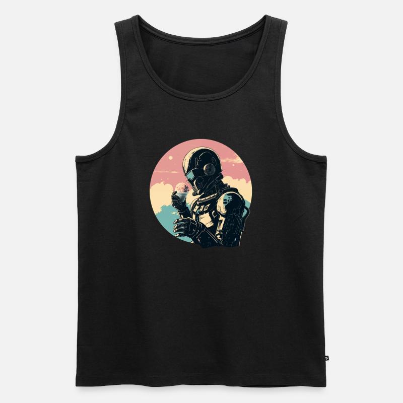Roboter mit Eis - Männer Premium Bio Tank Top - Schwarz