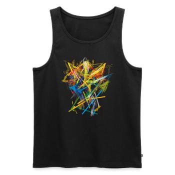 abstract - Men's Premium Organic Tank Top - black - Front - AI Model Male 178 light (178cm)