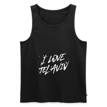 J’adore Tel Aviv - Débardeur bio Premium Homme - noir - Devant - Michal (187cm)