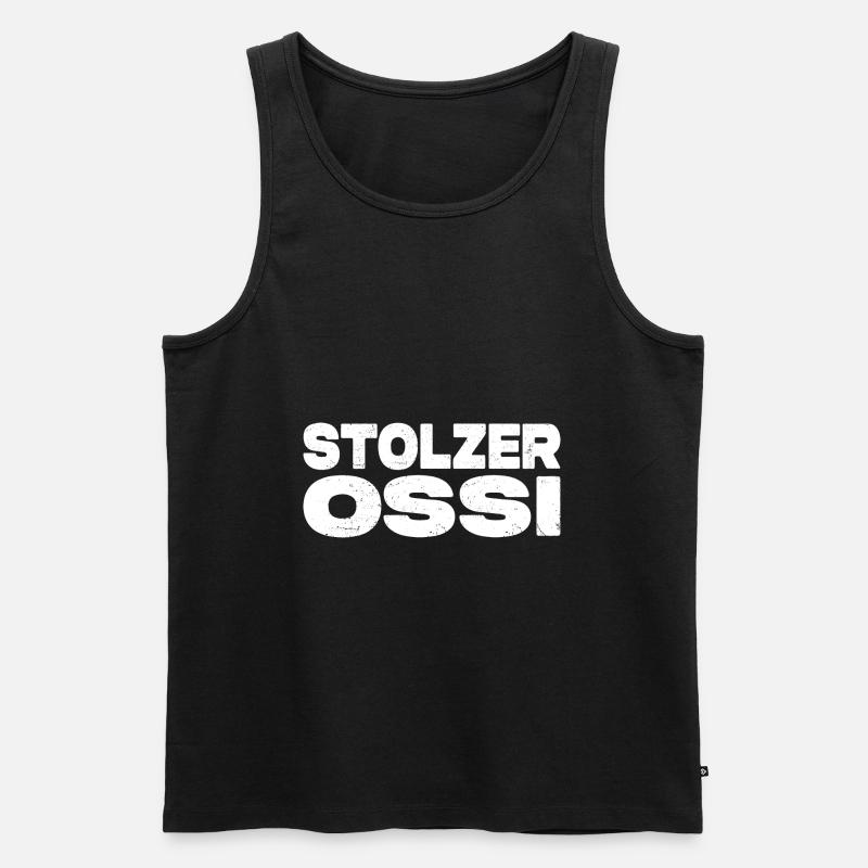 Stolzer Ossi - Ostdeutscher - Männer Premium Bio Tank Top - Schwarz