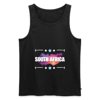 South Africa - Männer Premium Bio Tank Top - Schwarz - Vorne - Michal (187cm)