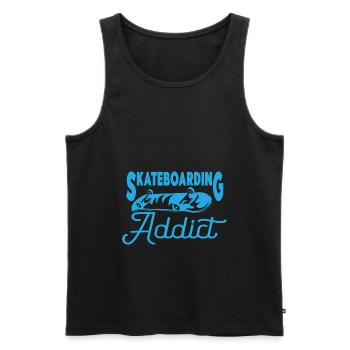 Skateboard Skateboardfahrer Skaten - Männer Premium Bio Tank Top - Schwarz - Vorne - Michal (187cm)