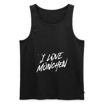 I Love Munich - Men's Premium Organic Tank Top - black - Front - Michal (187cm)