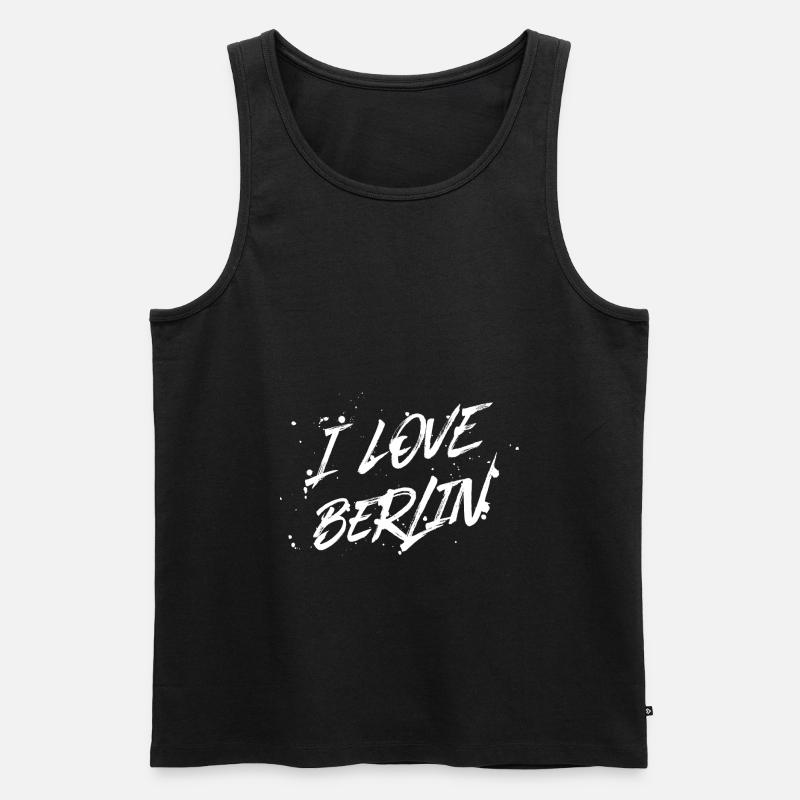 I Love Berlin - Männer Premium Bio Tank Top - Schwarz