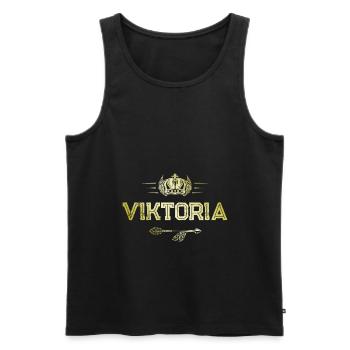 Viktoria - Männer Premium Bio Tank Top - Schwarz - Vorne - AI Model Male 178 light (178cm)