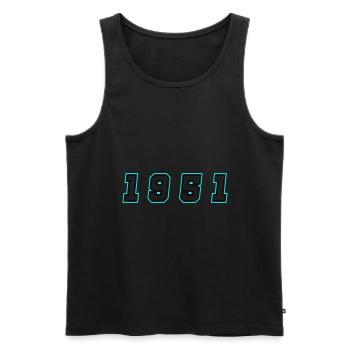 1951 Year Number - Men's Premium Organic Tank Top - black - Front - AI Model Male 178 light (178cm)
