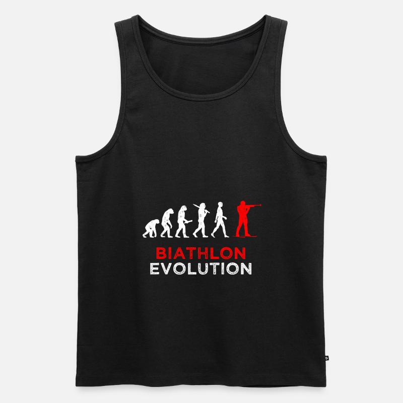 Biathlon Evolution Biathlet Spruch - Männer Premium Bio Tank Top - Schwarz