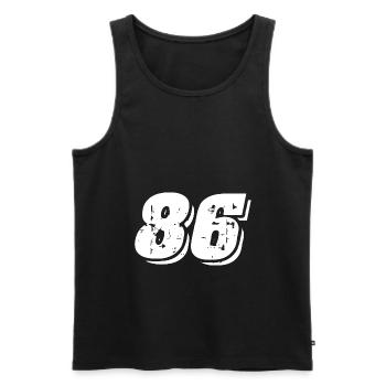 86 number symbol - Men's Premium Organic Tank Top - black - Front - AI Model Male 178 light (178cm)