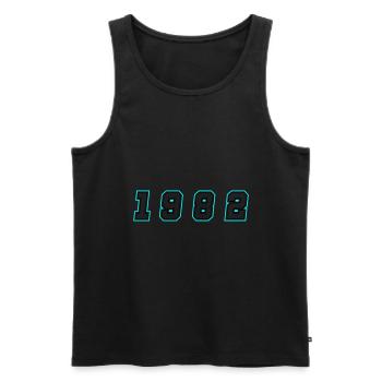 1982 Year Number - Men's Premium Organic Tank Top - black - Front - AI Model Male 178 light (178cm)