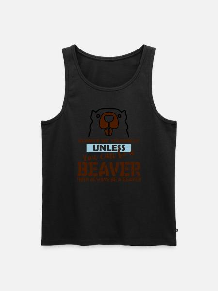 Biber Geschenk - Männer Premium Bio Tank Top - Schwarz