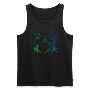 Women's Percussionist Men's Drummer Drumming - Men's Premium Organic Tank Top - black - Front - Michal (187cm)