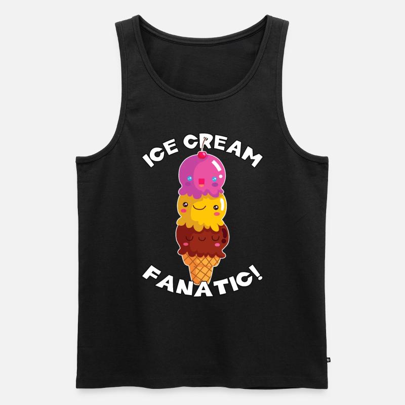 Eiscreme-Fanatiker! - Männer Premium Bio Tank Top - Schwarz