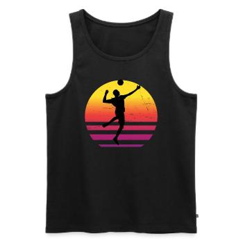Joueur de fistball féminin masculin Volleyball Fistball - Débardeur bio Premium Homme - noir - Devant - Michal (187cm)
