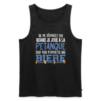 Pétanque Bière Boule Marseille Sud France Cadeau - Débardeur bio Premium Homme - noir - Devant - Michal (187cm)