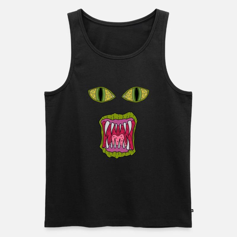 Monster Gesicht #1 - Männer Premium Bio Tank Top - Schwarz