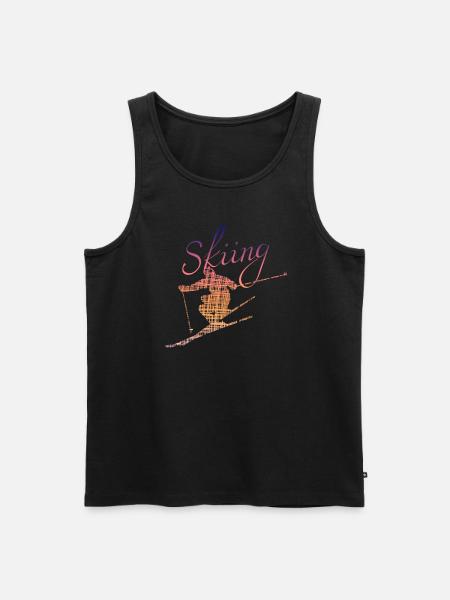 Skiing Ski - Männer Premium Bio Tank Top - Schwarz