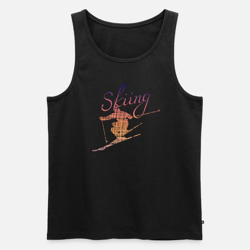 Skiing Ski - Männer Premium Bio Tank Top - Schwarz