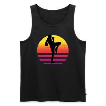 Damen Thaiboxer Thaibox Thaiboxen Muay Thai - Männer Premium Bio Tank Top - Schwarz - Vorne - Michal (187cm)