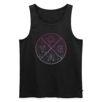 Yoga - Männer Premium Bio Tank Top - Schwarz - Vorne - Michal (187cm)