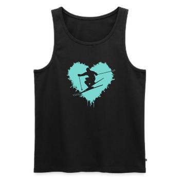 Ski Skiing Sprch Ski fahren Geschenk - Männer Premium Bio Tank Top - Schwarz - Vorne - Michal (187cm)