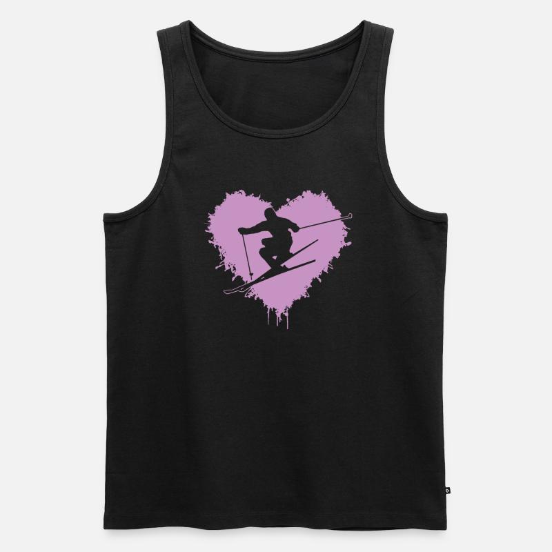 Ski Skiing - Männer Premium Bio Tank Top - Schwarz
