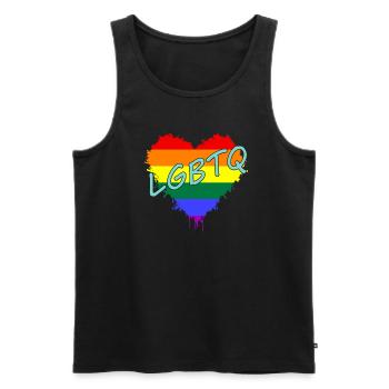 LGBTQ - Männer Premium Bio Tank Top - Schwarz - Vorne - Michal (187cm)