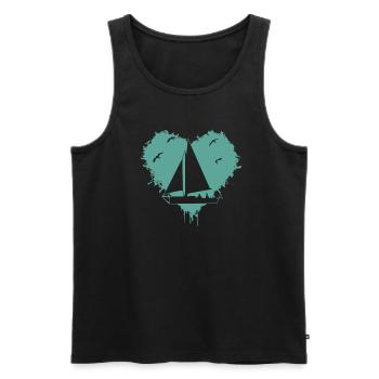Segeln Segeln, Segelschiff, Boot, Segler, Sailing, - Männer Premium Bio Tank Top - Schwarz - Vorne - Michal (187cm)