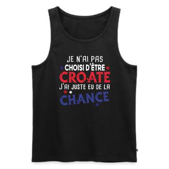 Croate Croatie Europe Cadeau Pays Humour Dubrovnik - Débardeur bio Premium Homme - noir - Devant - Michal (187cm)