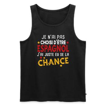 Espagnol Espagne Homme Chance Cadeau Pays Humour - Débardeur bio Premium Homme - noir - Devant - Michal (187cm)