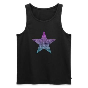 stern, star - Männer Premium Bio Tank Top - Schwarz - Vorne - AI Model Male 178 light (178cm)