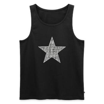 weißer Stern, white star - Männer Premium Bio Tank Top - Schwarz - Vorne - Michal (187cm)