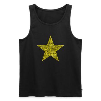 gelber Stern yellow star - Männer Premium Bio Tank Top - Schwarz - Vorne - AI Model Male 178 light (178cm)