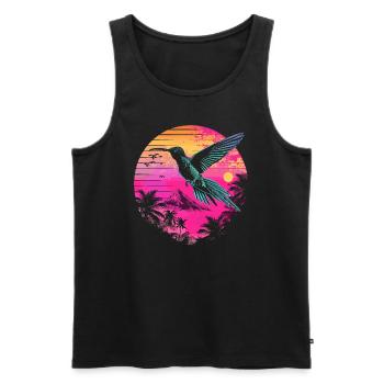 colibri, oiseau, la nature, animaux, nature sauvage, nectar - Débardeur bio Premium Homme - noir - Devant - Michal (187cm)