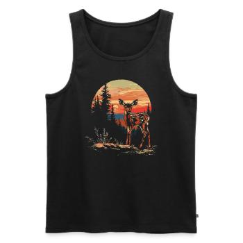 Fawn Deer Forest Deer Nature Sunset - Men's Premium Organic Tank Top - black - Front - Michal (187cm)