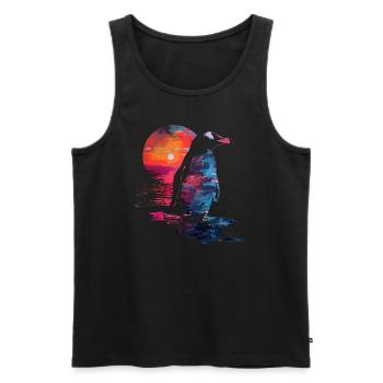 Pingouin Bébé oiseau poussin - Débardeur bio Premium Homme - noir - Devant - Michal (187cm)