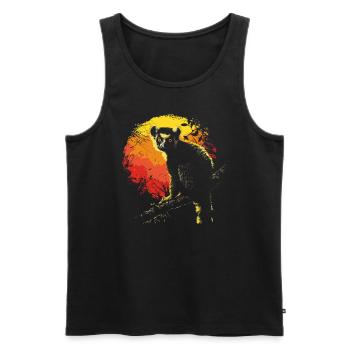 Lemur Ring-tailed lemur Madagascar lemur animal - Men's Premium Organic Tank Top - black - Front - AI Model Male 178 light (178cm)