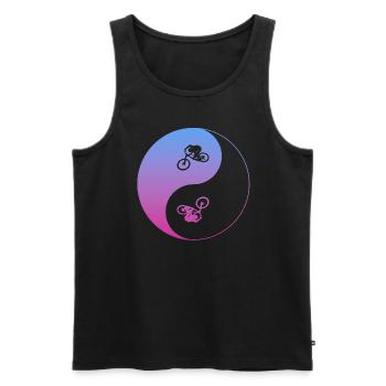 biken fahrrad ebike mtb - Männer Premium Bio Tank Top - Schwarz - Vorne - Michal (187cm)