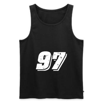97 Symbole numérique - Débardeur bio Premium Homme - noir - Devant - Michal (187cm)