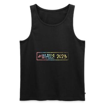 Malle 2023 - Men's Premium Organic Tank Top - black - Front - Michal (187cm)