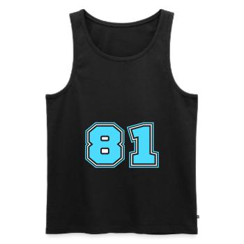 81 Zahl nummer - Männer Premium Bio Tank Top - Schwarz - Vorne - Michal (187cm)