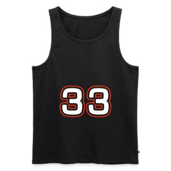33 Zahl symbol - Männer Premium Bio Tank Top - Schwarz - Vorne - AI Model Male 178 light (178cm)